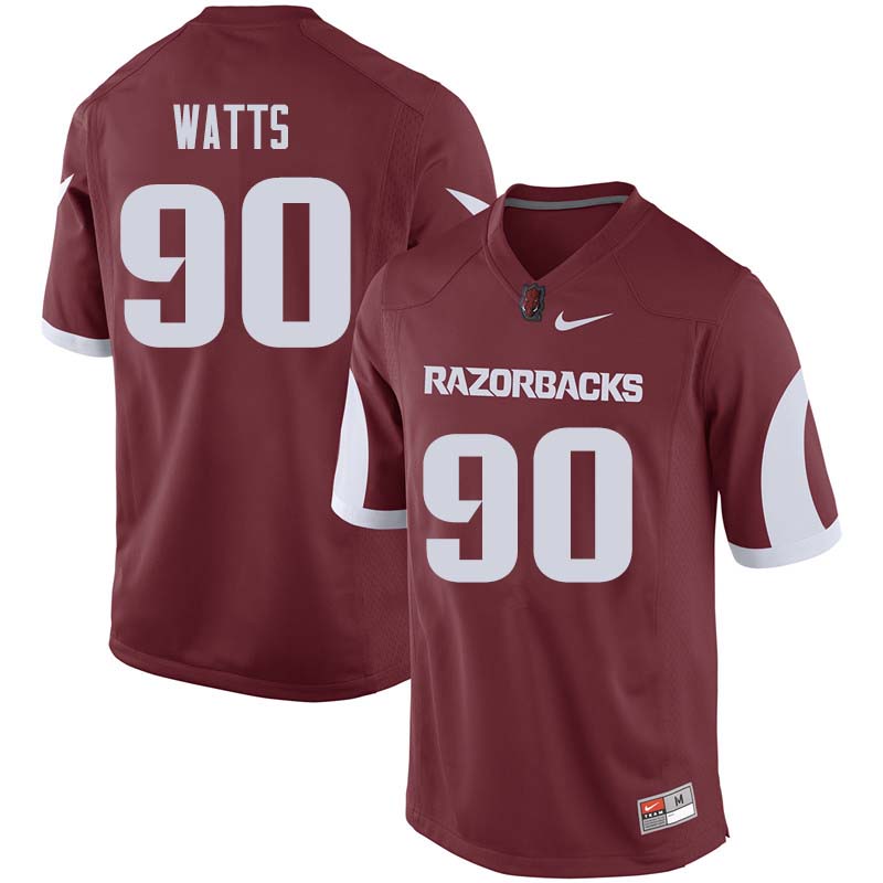 Men #90 Armon Watts Arkansas Razorback College Football Jerseys Sale-Cardinal